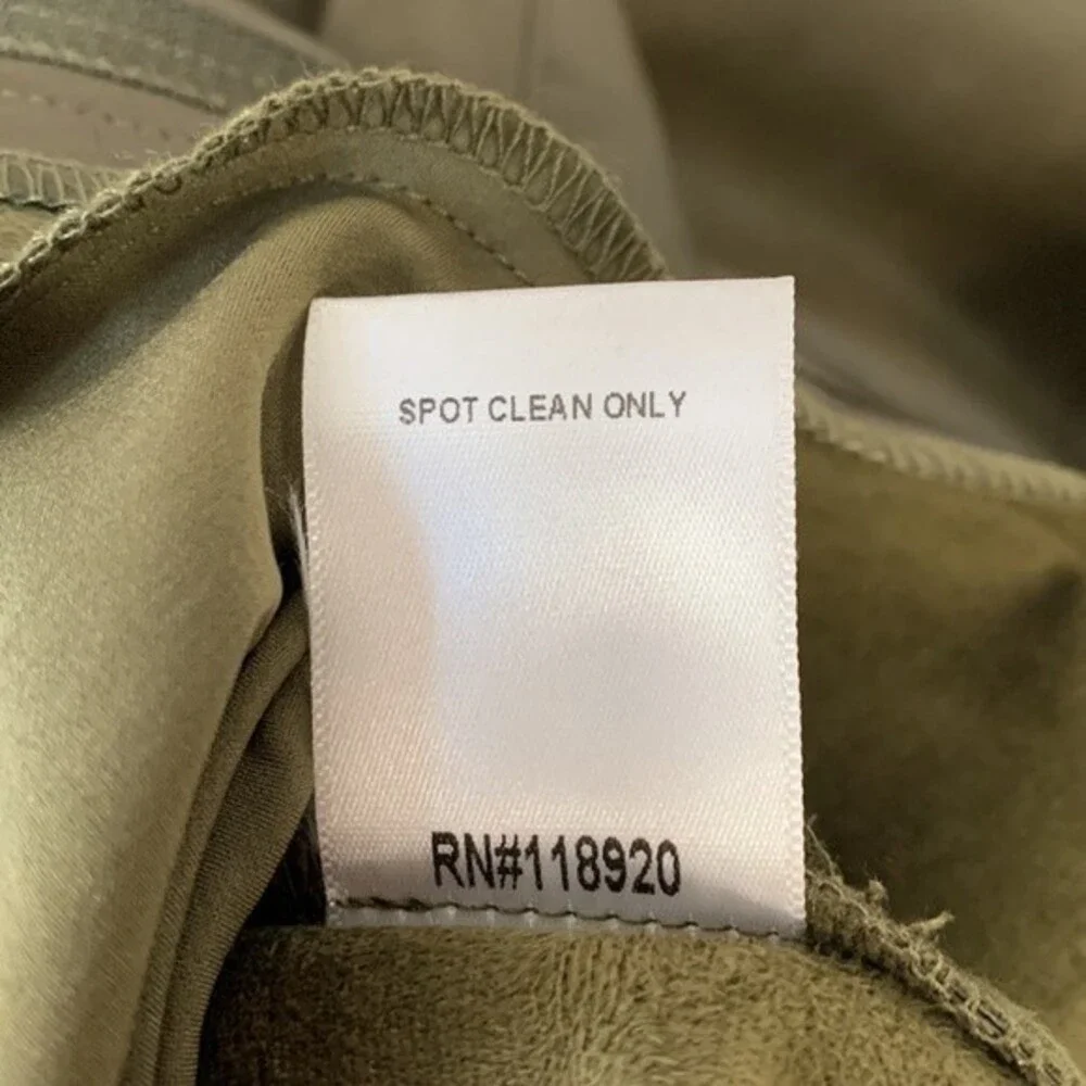 NWT LUCY PARIS‎ | Faux Leather Flat Front Crop Olive Green Pants M